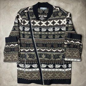 Alexander McQueen Fair Isle rose pattern wool cardigan M